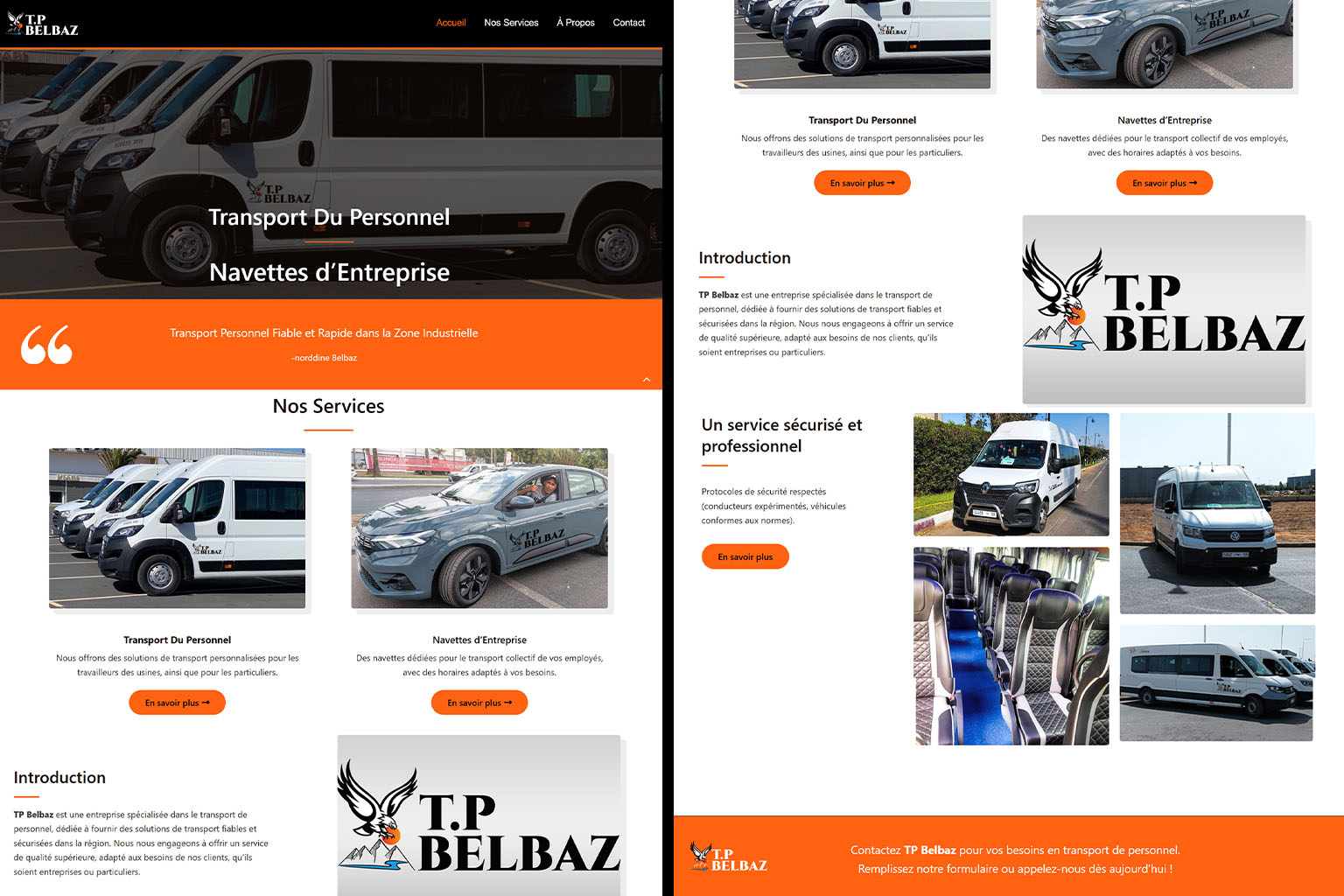TP BELBAZ transport website portfolio preview